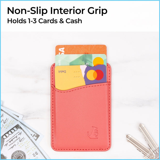 Stick On Wallet - Coral - Wallaroo Wallets