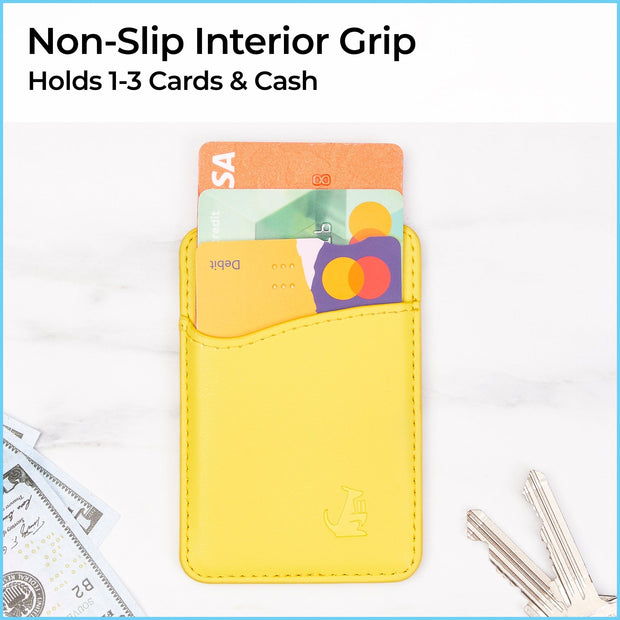 Stick On Wallet - Yellow - Wallaroo Wallets